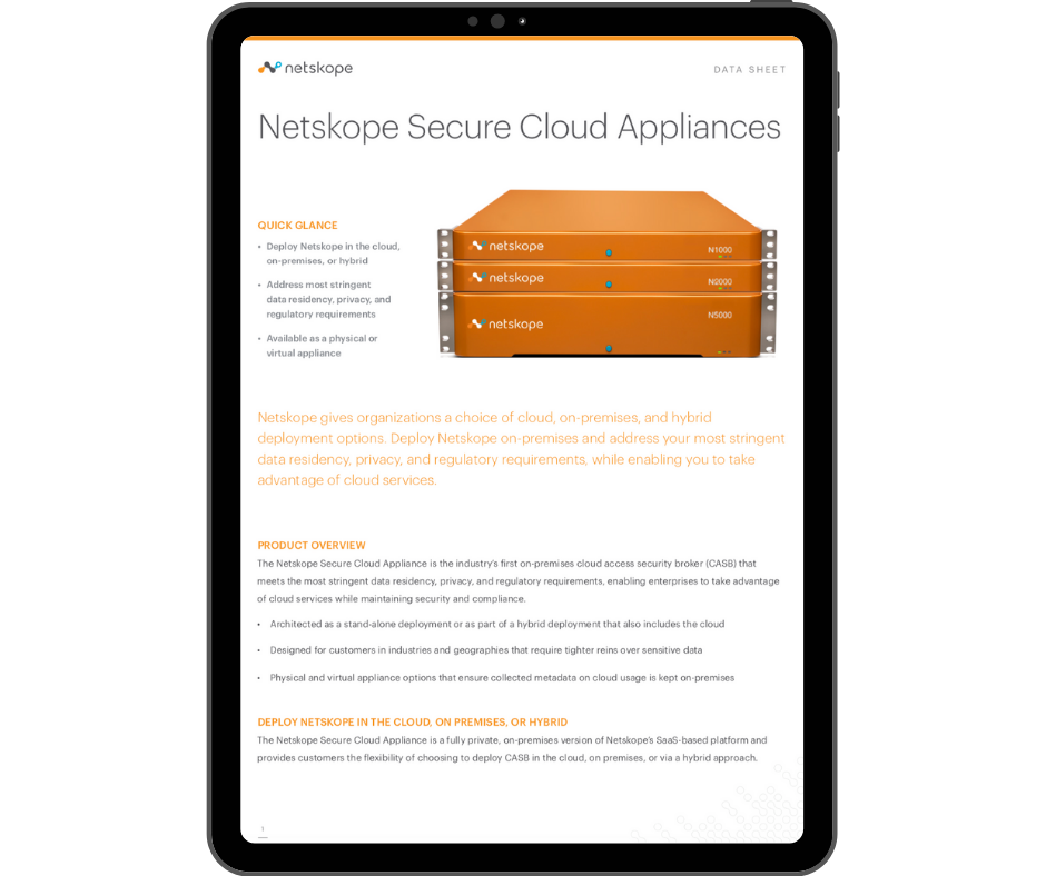 Netskope Secure Cloud Appliances